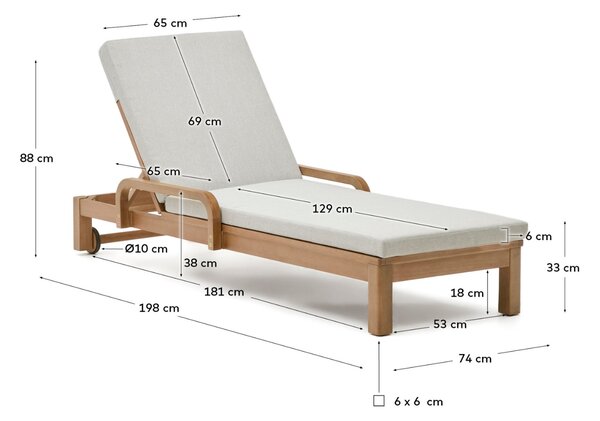 Dřevěné zahradní lehátko Kave Home Sonsaura