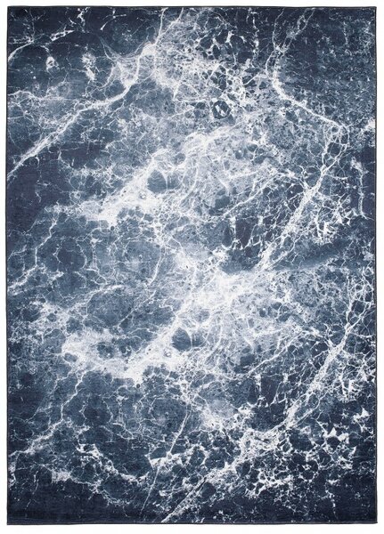 Makro Abra Kusový koberec pratelný TOSCANA 21021 Abstraktní pogumovaný antracitový Rozměr: 80x150 cm