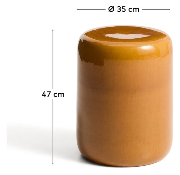 Kave Home Žlutý zahradní stolek Mesquida 35 cm