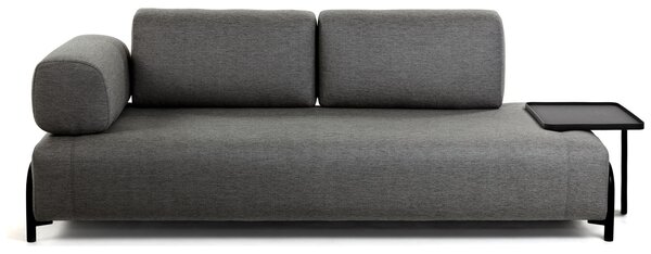 Tmavě šedá látková třímístná pohovka Kave Home Compo 232 cm