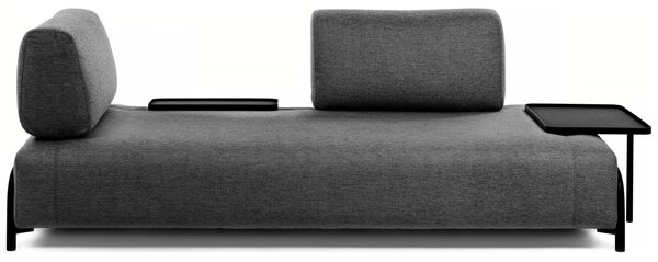 Tmavě šedá látková třímístná pohovka Kave Home Compo 232 cm