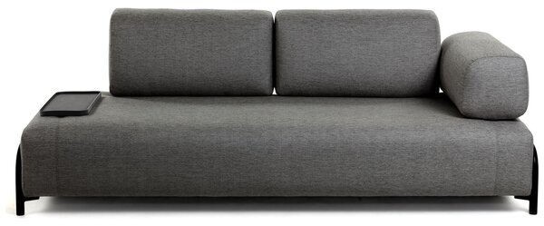 Tmavě šedá látková třímístná pohovka Kave Home Compo 232 cm