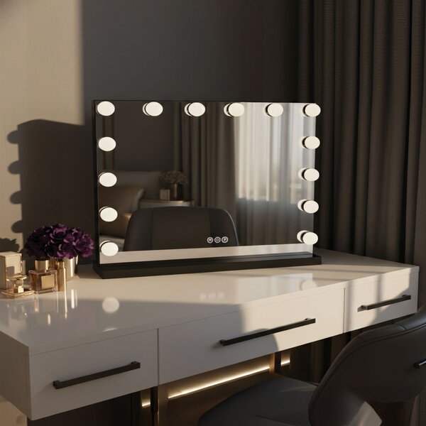 Rea Rea, Zrcadlo LED HOLLYWOOD Black, HOM-12011