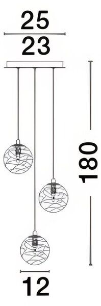 Skleněné závěsné světlo Nova Luce Coen II. 25 cm