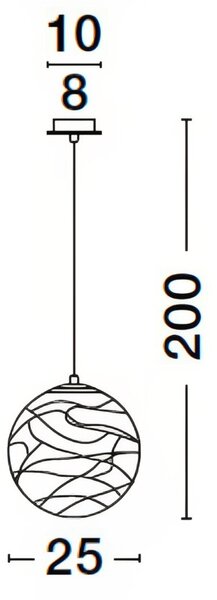 Skleněné závěsné světlo Nova Luce Coen 25 cm
