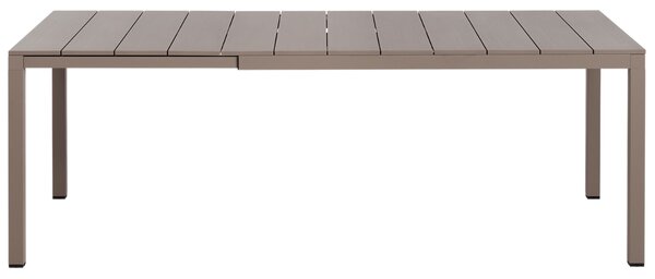 Nardi Šedohnědý hliníkový rozkládací zahradní stůl Rio 140/210 x 85 cm