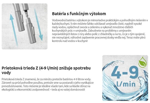 Deante Lima, dřezová baterie ve tvaru "U" s vytahovací sprškou, černá, BBM_N72M