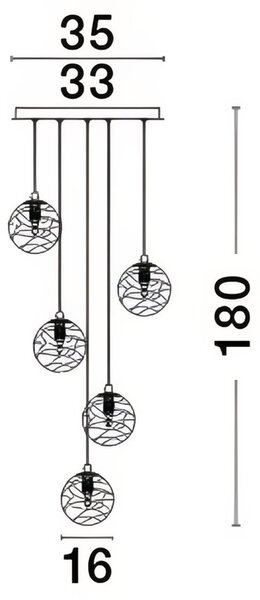 Skleněné závěsné světlo Nova Luce Coen 35 cm