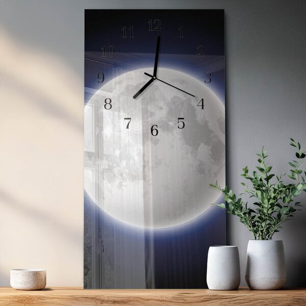 Skleněné hodiny vertikální Měsíc zsppc-30x60-00178250