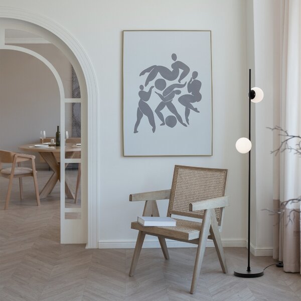 Opálově bílá skleněná stojací LED lampa Nova Luce Nuvole 169,5 cm