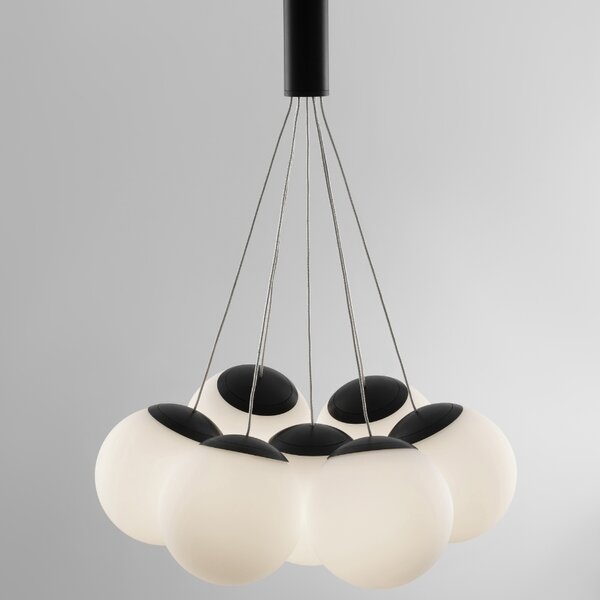 Opálově bílé skleněné závěsné LED světlo Nova Luce Nuvole 36 cm