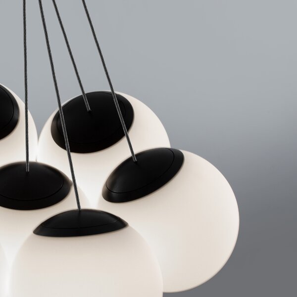 Opálově bílé skleněné závěsné LED světlo Nova Luce Nuvole 36 cm
