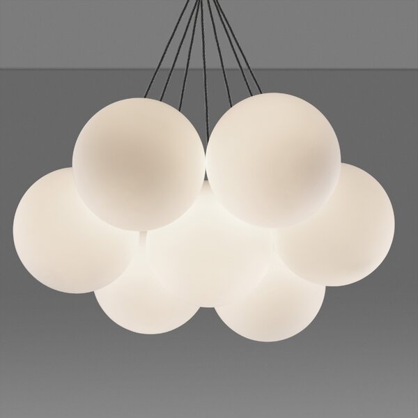 Opálově bílé skleněné závěsné LED světlo Nova Luce Nuvole 36 cm