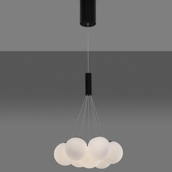 Opálově bílé skleněné závěsné LED světlo Nova Luce Nuvole 36 cm