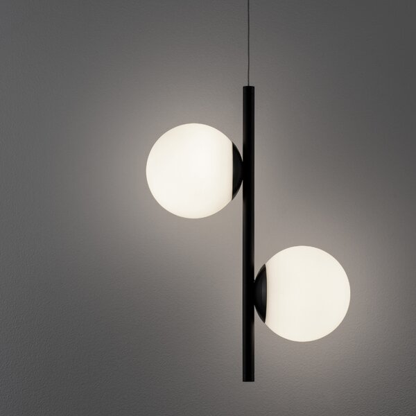 Opálově bílé skleněné závěsné LED světlo Nova Luce Nuvole 28,5 cm