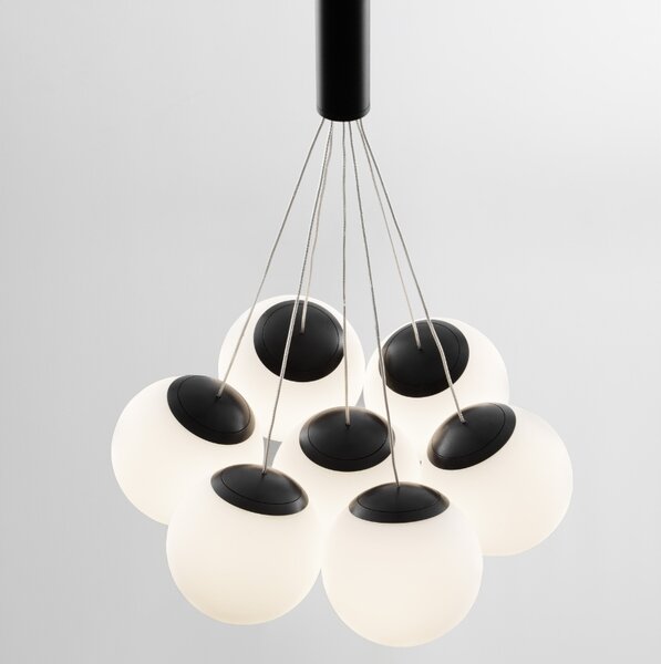 Opálově bílé skleněné závěsné LED světlo Nova Luce Nuvole 36 cm