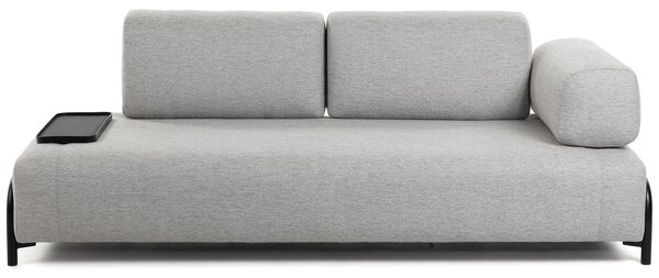 Malý černý kovový odkládací stolek Kave Home Compo 54 x 21 cm