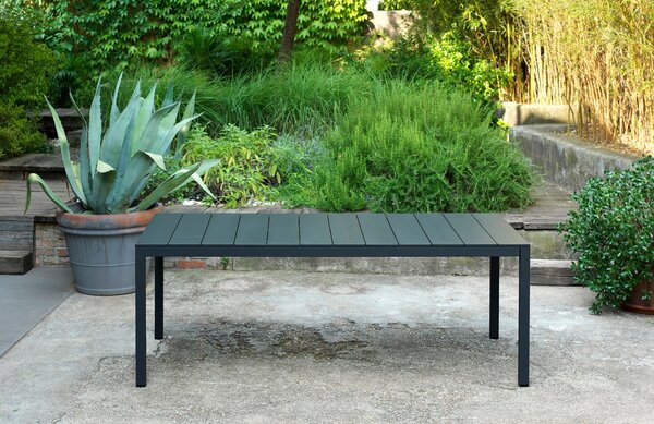Nardi Antracitově šedý hliníkový rozkládací zahradní stůl Rio 210/280 x 100 cm
