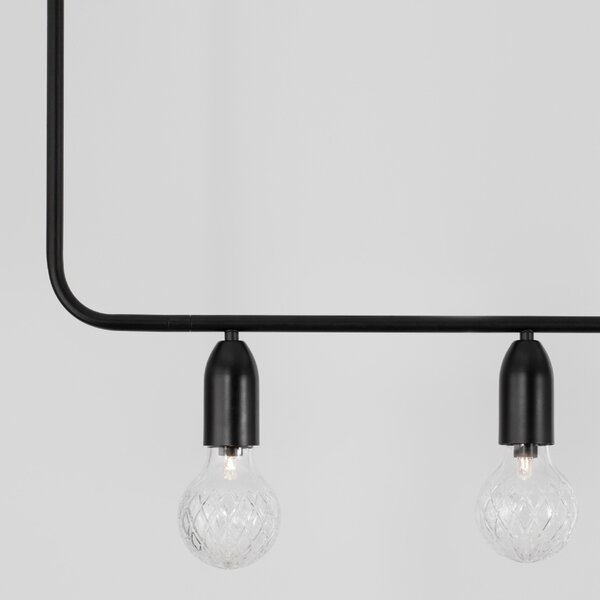 Černé kovové závěsné světlo Nova Luce Veda 128 cm