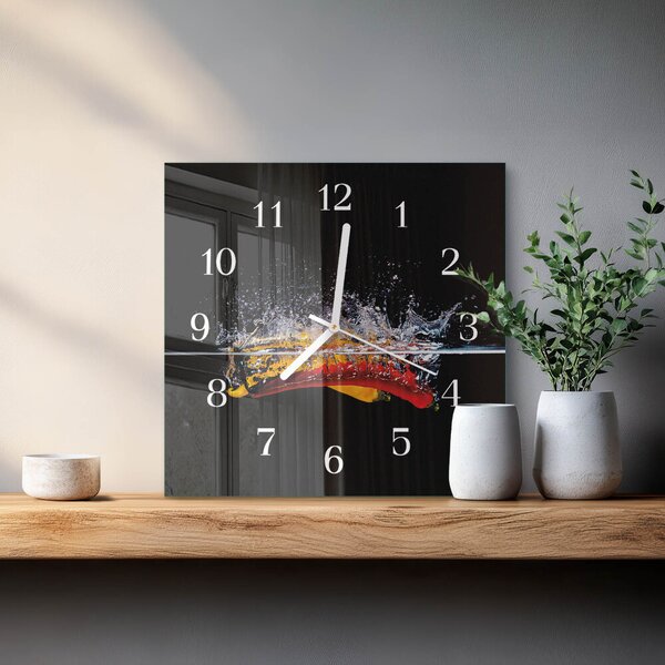 Skleněné hodiny Chilli papričky zskb-30x30-00082768