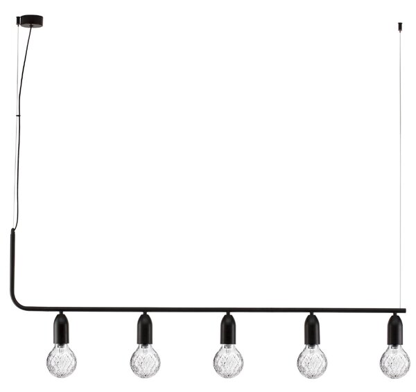 Černé kovové závěsné světlo Nova Luce Veda 128 cm