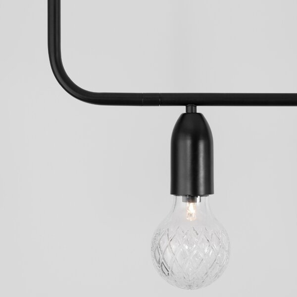 Černé kovové závěsné světlo Nova Luce Veda 128 cm