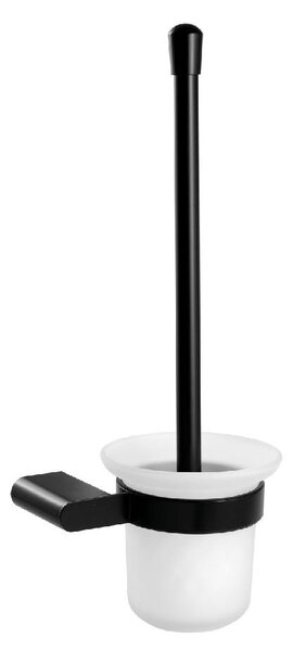 Novaservis Titania Naty - WC štětka nástěnná s držákem, černá/matné sklo 66633,5