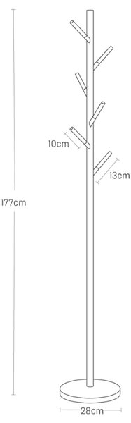 Bílý kovový stojací věšák Yamazaki Plane 177 cm