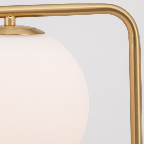 Opálově bílá skleněná stojací lampa Nova Luce Alvarez 140 cm