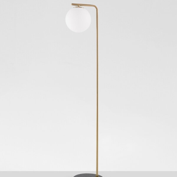 Opálově bílá skleněná stojací lampa Nova Luce Alvarez 140 cm