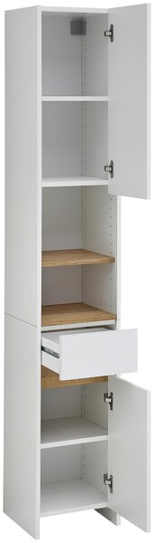 VYSOKÁ SKŘÍŇ, bílá, barvy dubu, bílá, 32,4/182,8/32,2 cm Xora - Koupelnové série, Online Only