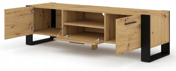 TV skříňka NUKA 160 cm dub artisan matná stojící do obývacího pokoje loft