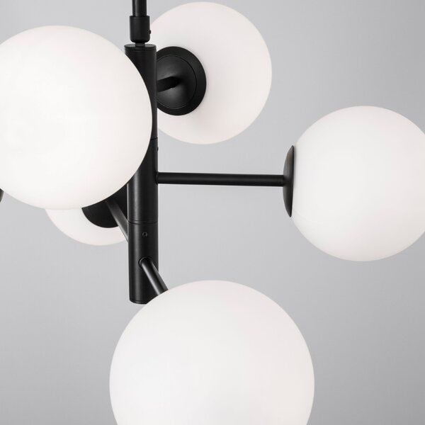 Černobílé skleněné závěsné světlo Nova Luce Impero 70 cm