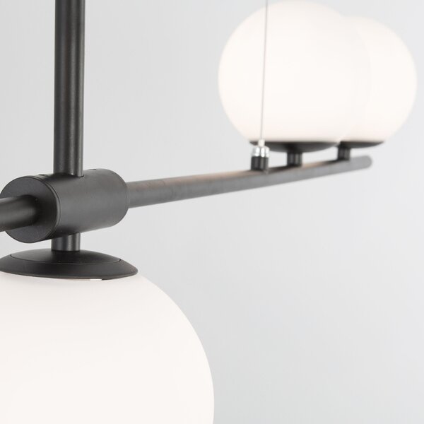 Černobílé skleněné závěsné světlo Nova Luce Impero 100 cm