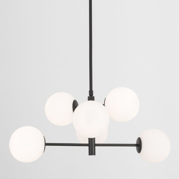 Černobílé skleněné závěsné světlo Nova Luce Impero 70 cm