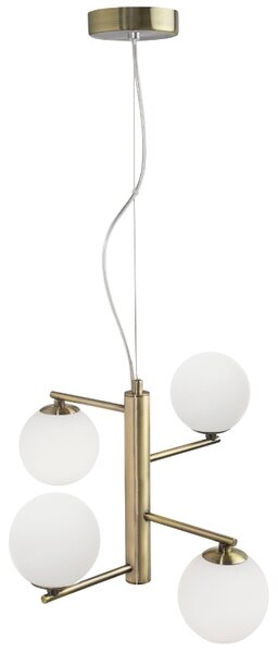 Opálově bílé skleněné závěsné světlo Nova Luce Agrigento 35 cm