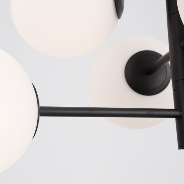 Černobílé skleněné závěsné světlo Nova Luce Impero 70 cm