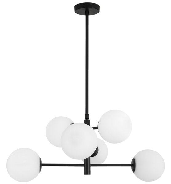 Černobílé skleněné závěsné světlo Nova Luce Impero 70 cm