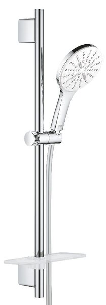 Grohe Rainshower SmartActive - Sada sprchové hlavice 130 9,5 l/min, 3 proudy, tyče 600 mm a hadice, měsíční bílá 26577LS0