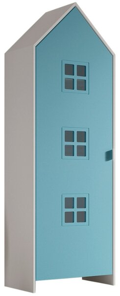 Vipack Modrá lakovaná šatní skříň Casami 172 x 58 cm