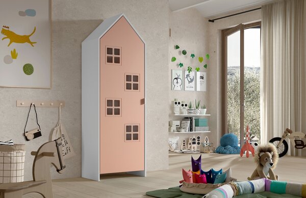 Vipack Růžová lakovaná šatní skříň Casami 172 x 58 cm