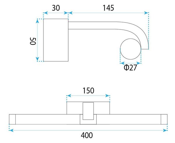 Toolight Toolight, LED nástěnné svítidlo 40cm, 9W, 4000K, 1000lm, APP1883-1W, zlatá lesklá, OSW-66038