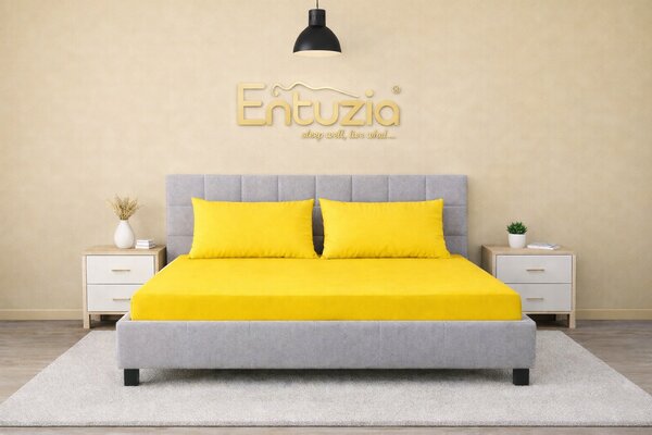 Prostěradlo DELUXE Sytě žluté Jersey s lycrou 60x120/20
