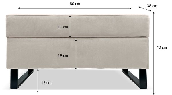 Taburet BONY 80x38 s úložným prostorem - růžový - ITAKA 38