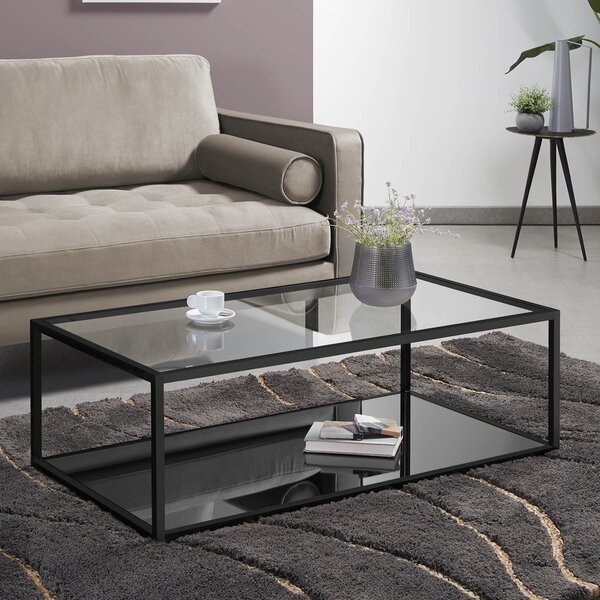 Černý skleněný konferenční stolek Kave Home Blackhill 110 x 60 cm