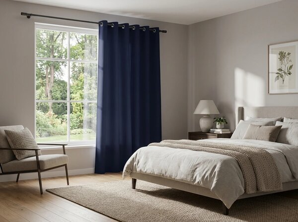 Závěs OXFORD LIGHT 140x250 cm, tmavě modrý Zavěšení: Řasící páska