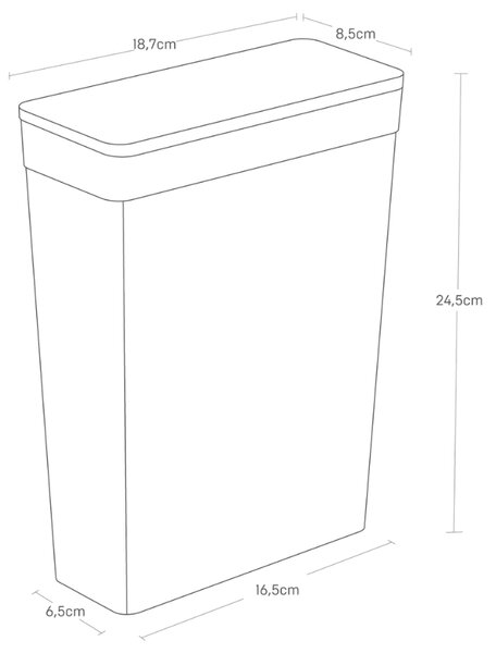 Bílá plastová dóza Yamazaki Tower 2,3 l