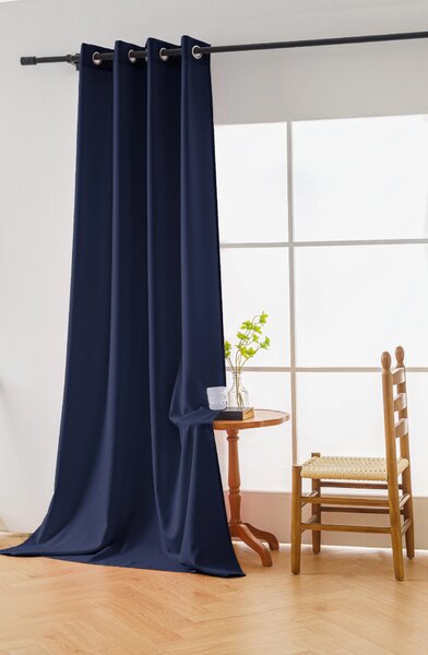 Závěs OXFORD LIGHT 140x250 cm, tmavě modrý Zavěšení: Řasící páska