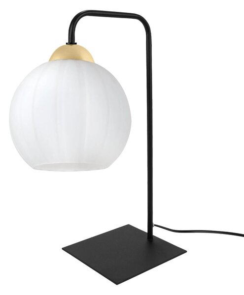 Stolní lampa Costa, 1x bílé skleněné stínítko, b/g