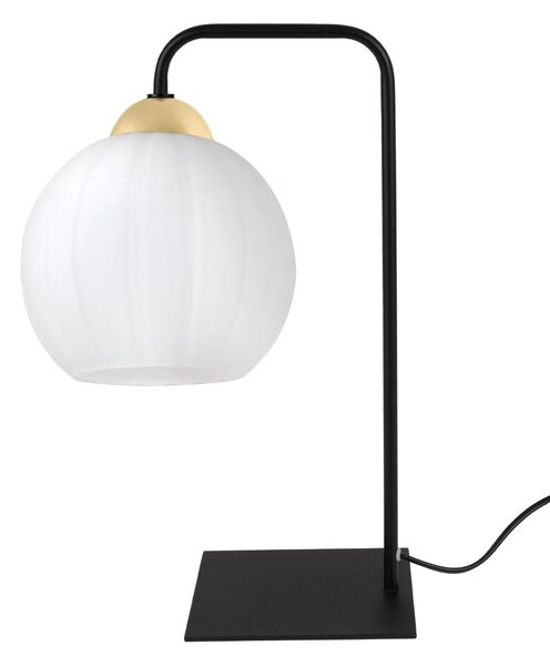 Stolní lampa Costa, 1x bílé skleněné stínítko, b/g